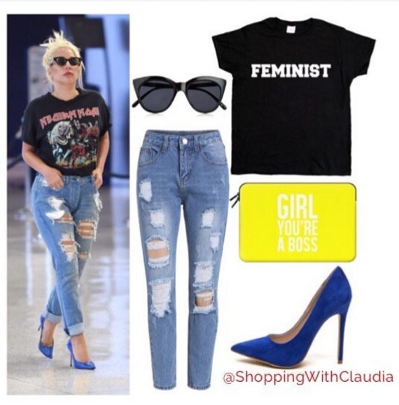 look lady Gaga-shopping with claudia-posh magazine