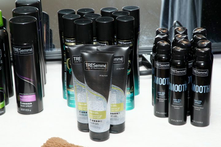 NEW YORK, NEW YORK - FEBRUARY 06: A view of TRESemme products on display backstage at TRESemme x Christian Siriano show during NYFW on February 06, 2020 in New York City. (Photo by Astrid Stawiarz/Getty Images for TRESemme)