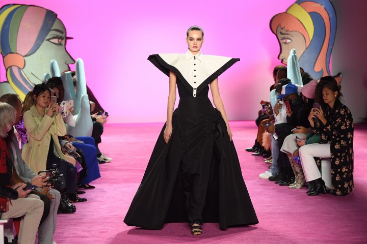 NEW YORK, NEW YORK - FEBRUARY 06: A model walks the runway for Christian Siriano during New York Fashion Week: The Shows at Gallery I at Spring Studios on February 06, 2020 in New York City. (Photo by Dia Dipasupil/Getty Images for NYFW: The Shows)